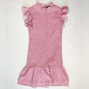 French Connection Elao Verona Crepe Smocked Mini Dress Light Pink